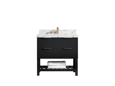 Bathroom Vanity - Calacatta Poanazzo Quartz Countertop