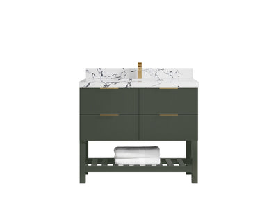 Catalina 42 in W x 22 in D Free Standing Reeded Single Sink Bathroom Vanity - Willow Bath and Vanity