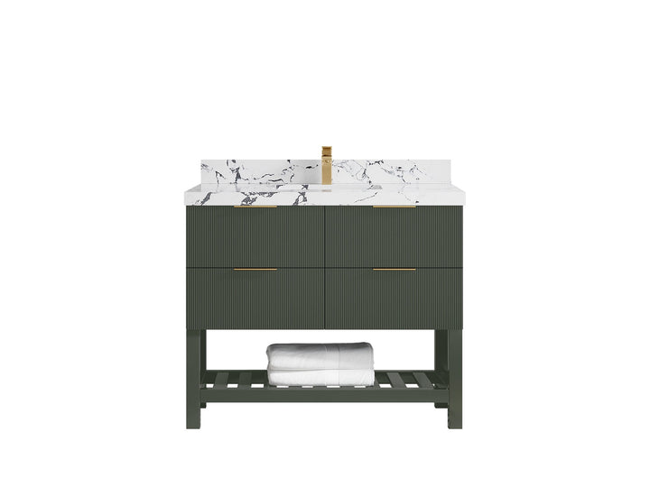 Catalina 42 in W x 22 in D Free Standing Reeded Single Sink Bathroom Vanity - photo 38