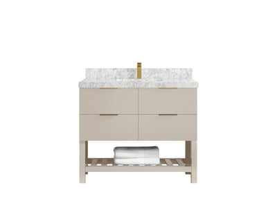 Catalina 42 in W x 22 in D Free Standing Reeded Single Sink Bathroom Vanity - Willow Bath and Vanity
