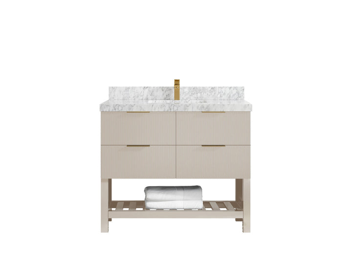 Catalina 42 in W x 22 in D Free Standing Reeded Single Sink Bathroom Vanity - photo 19