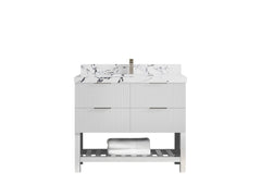 Catalina 42 in W x 22 in D Free Standing Reeded Single Sink Bathroom Vanity - photo 33