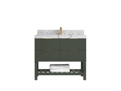 Catalina 42 in W x 22 in D Free Standing Reeded Single Sink Bathroom Vanity - Willow Bath and Vanity