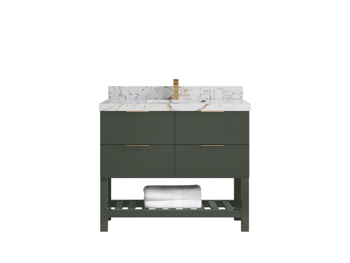 Catalina 42 in W x 22 in D Free Standing Reeded Single Sink Bathroom Vanity - photo 36