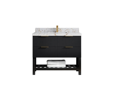 Catalina 42 in W x 22 in D Free Standing Reeded Single Sink Bathroom Vanity - Willow Bath and Vanity