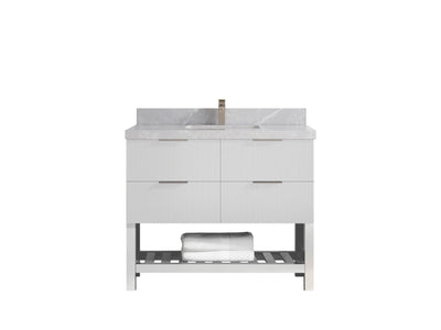 Catalina 42 in W x 22 in D Free Standing Reeded Single Sink Bathroom Vanity - Willow Bath and Vanity