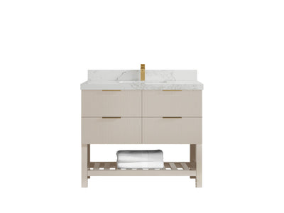 Catalina 42 in W x 22 in D Free Standing Reeded Single Sink Bathroom Vanity - Willow Bath and Vanity