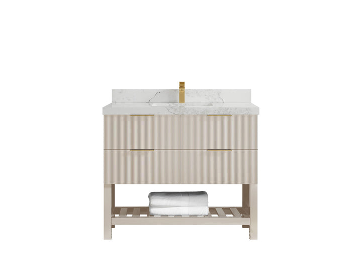 Catalina 42 in W x 22 in D Free Standing Reeded Single Sink Bathroom Vanity - photo 15