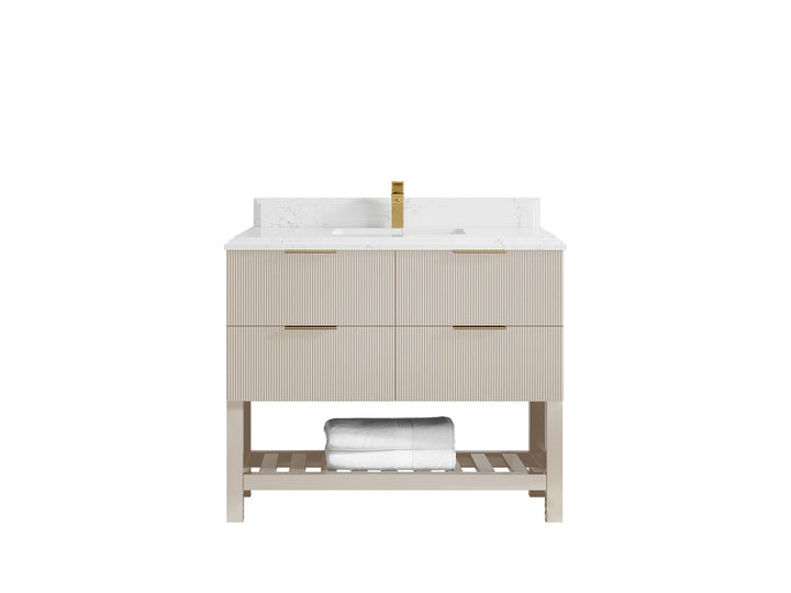 Catalina 42 in W x 22 in D Free Standing Reeded Single Sink Bathroom Vanity - photo 25