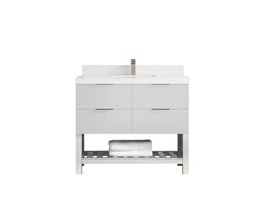 Catalina 42 in W x 22 in D Free Standing Reeded Single Sink Bathroom Vanity - photo 37