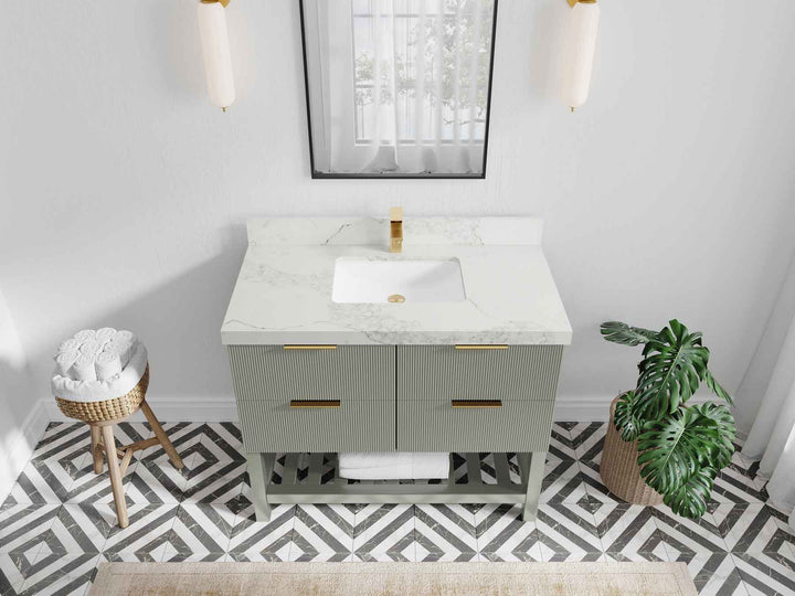 Catalina 42 in W x 22 in D Free Standing Reeded Single Sink Bathroom Vanity - photo 17
