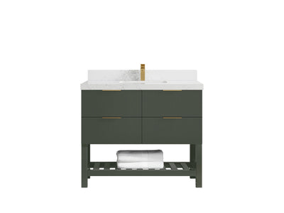 Catalina 42 in W x 22 in D Free Standing Reeded Single Sink Bathroom Vanity - Willow Bath and Vanity