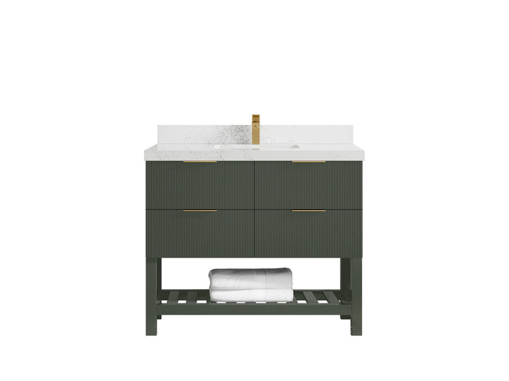 Catalina 42 in W x 22 in D Free Standing Reeded Single Sink Bathroom Vanity - photo 28