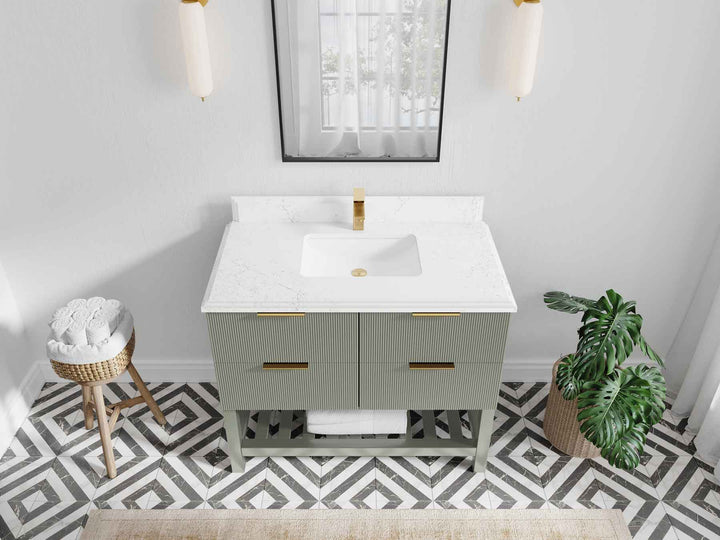 Catalina 42 in W x 22 in D Free Standing Reeded Single Sink Bathroom Vanity - photo 23