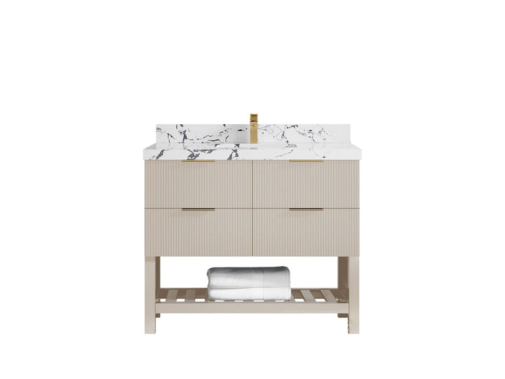 Catalina 42 in W x 22 in D Free Standing Reeded Single Sink Bathroom Vanity - photo 39