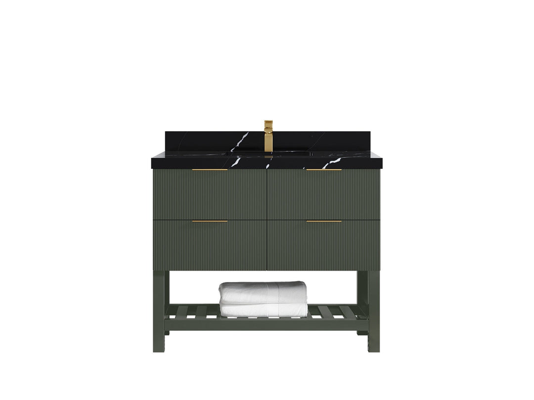 Catalina 42 in W x 22 in D Free Standing Reeded Single Sink Bathroom Vanity - Willow Bath and Vanity