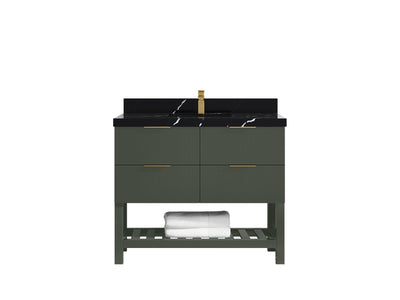 Catalina 42 in W x 22 in D Free Standing Reeded Single Sink Bathroom Vanity - Willow Bath and Vanity
