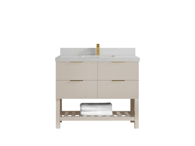 Catalina 42 in W x 22 in D Free Standing Reeded Single Sink Bathroom Vanity - Willow Bath and Vanity