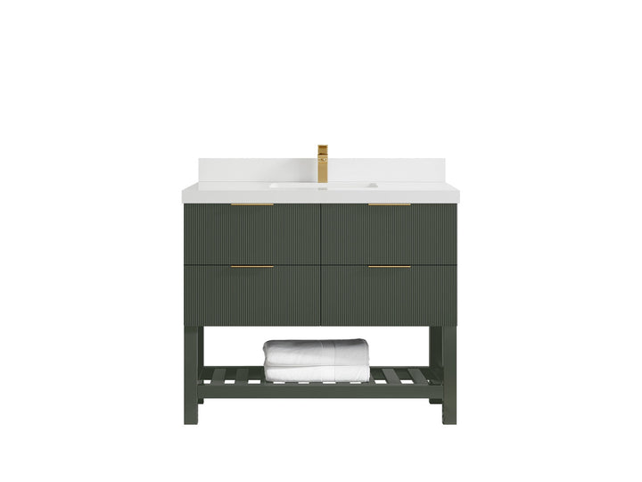 Catalina 42 in W x 22 in D Free Standing Reeded Single Sink Bathroom Vanity - photo 42