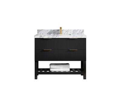 Catalina 42 in W x 22 in D Free Standing Reeded Single Sink Bathroom Vanity - Willow Bath and Vanity