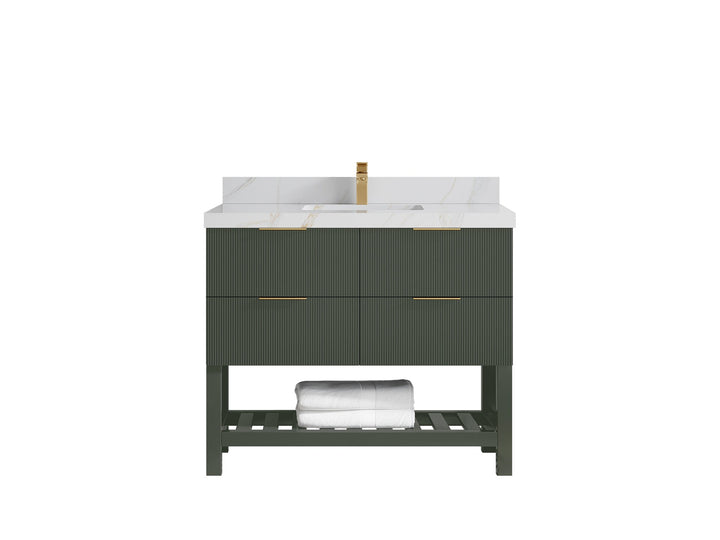 Catalina 42 in W x 22 in D Free Standing Reeded Single Sink Bathroom Vanity - photo 26