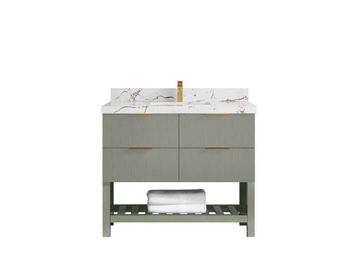 Catalina 42 in W x 22 in D Free Standing Reeded Single Sink Bathroom Vanity - photo 34