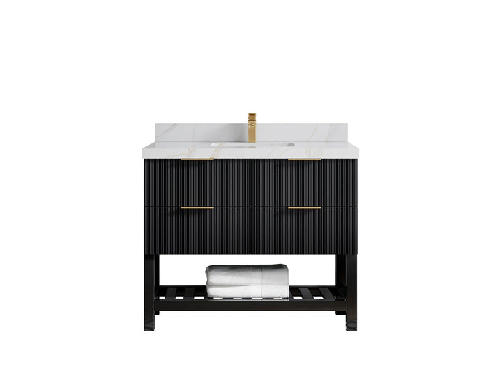Catalina 42 in W x 22 in D Free Standing Reeded Single Sink Bathroom Vanity - photo 16