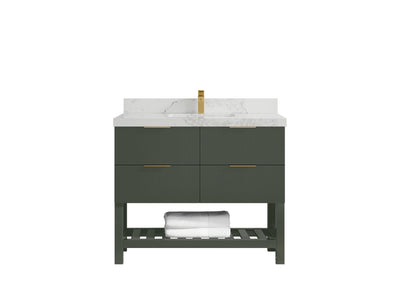 Catalina 42 in W x 22 in D Free Standing Reeded Single Sink Bathroom Vanity - Willow Bath and Vanity