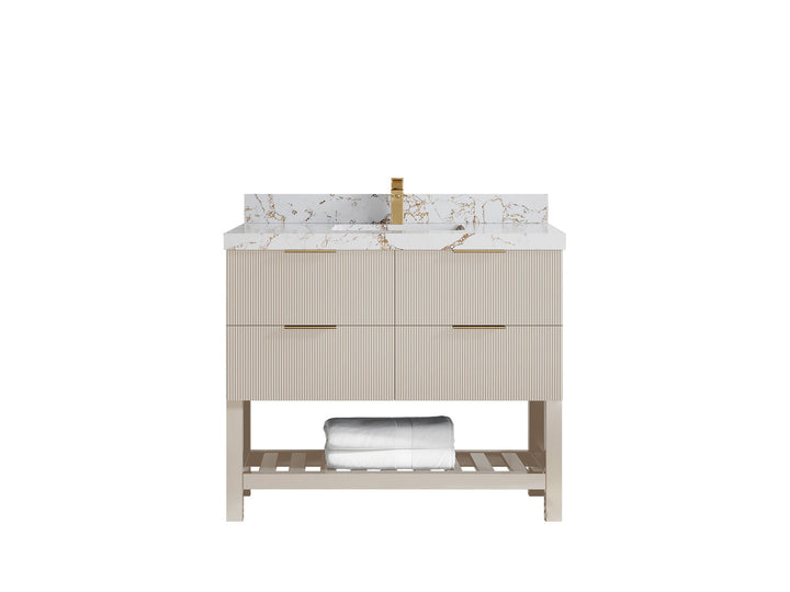 Catalina 42 in W x 22 in D Free Standing Reeded Single Sink Bathroom Vanity - photo 37