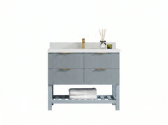 Catalina 42 in W x 22 in D Free Standing Reeded Single Sink Bathroom Vanity - photo 1