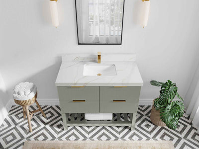 Catalina 42 in W x 22 in D Free Standing Reeded Single Sink Bathroom Vanity - Willow Bath and Vanity