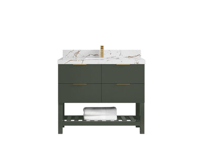 Catalina 42 in W x 22 in D Free Standing Reeded Single Sink Bathroom Vanity - Willow Bath and Vanity