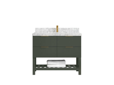 Catalina 42 in W x 22 in D Free Standing Reeded Single Sink Bathroom Vanity - Willow Bath and Vanity