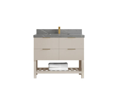 Catalina 42 in W x 22 in D Free Standing Reeded Single Sink Bathroom Vanity - Willow Bath and Vanity