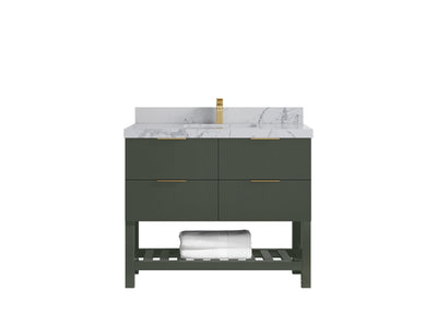 Catalina 42 in W x 22 in D Free Standing Reeded Single Sink Bathroom Vanity - Willow Bath and Vanity