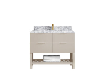 Catalina 42 in W x 22 in D Free Standing Reeded Single Sink Bathroom Vanity - Willow Bath and Vanity