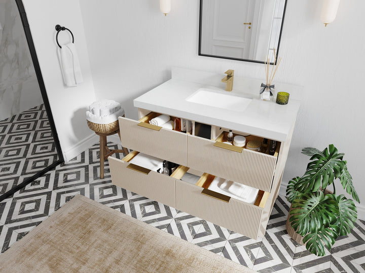 Catalina 42 in W x 22 in D Free Standing Reeded Single Sink Bathroom Vanity - photo 3