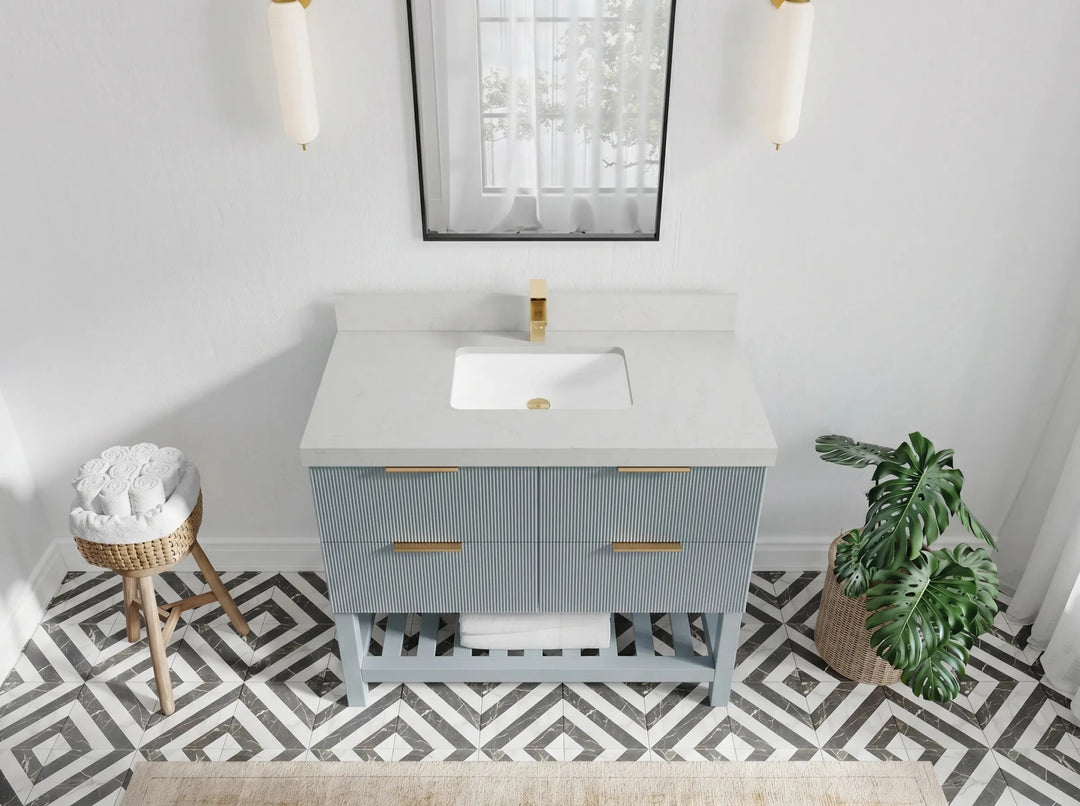 Catalina 42 in W x 22 in D Free Standing Reeded Single Sink Bathroom Vanity | 
              
                Blue Heather
                
                  
             - CAT_BLU_CA_PZ_42 - photo №2