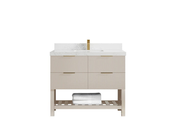 Catalina 42 in W x 22 in D Free Standing Reeded Single Sink Bathroom Vanity - photo 29