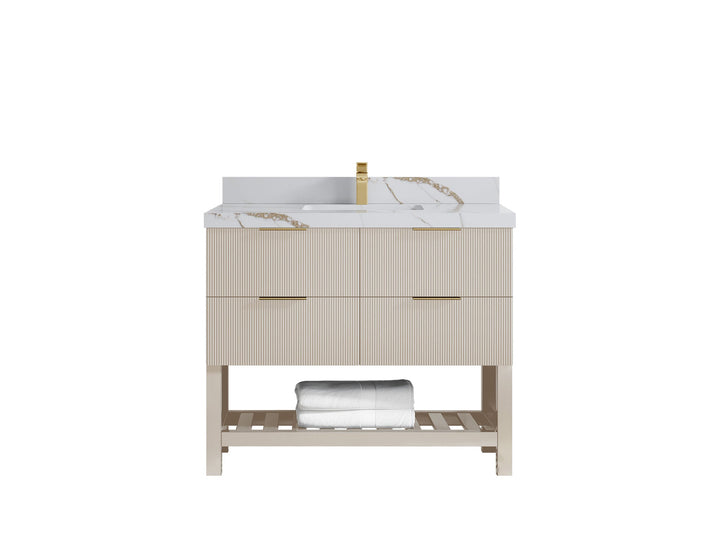 Catalina 42 in W x 22 in D Free Standing Reeded Single Sink Bathroom Vanity - photo 11
