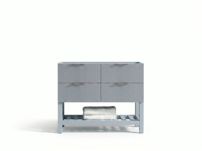 Catalina 42 in W x 22 in D Free Standing Reeded Single Sink Bathroom Vanity - Willow Bath and Vanity