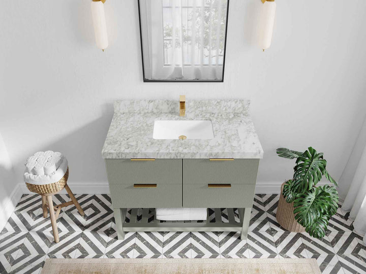 Catalina 42 in W x 22 in D Free Standing Reeded Single Sink Bathroom Vanity - photo 7