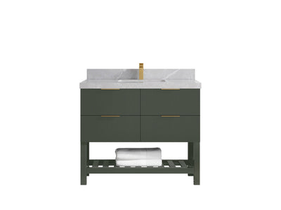 Catalina 42 in W x 22 in D Free Standing Reeded Single Sink Bathroom Vanity - Willow Bath and Vanity