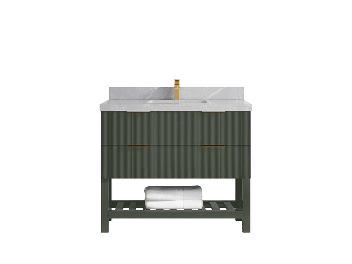Catalina 42 in W x 22 in D Free Standing Reeded Single Sink Bathroom Vanity - photo 30