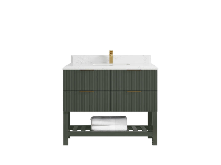 Catalina 42 in W x 22 in D Free Standing Reeded Single Sink Bathroom Vanity - photo 46