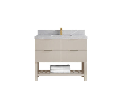 Catalina 42 in W x 22 in D Free Standing Reeded Single Sink Bathroom Vanity - Willow Bath and Vanity