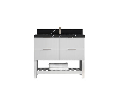 Catalina 42 in W x 22 in D Free Standing Reeded Single Sink Bathroom Vanity - Willow Bath and Vanity