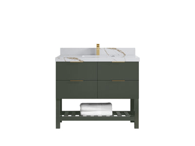 Catalina 42 in W x 22 in D Free Standing Reeded Single Sink Bathroom Vanity - Willow Bath and Vanity