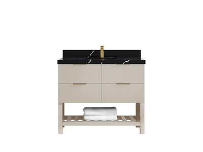 Catalina 42 in W x 22 in D Free Standing Reeded Single Sink Bathroom Vanity - Willow Bath and Vanity