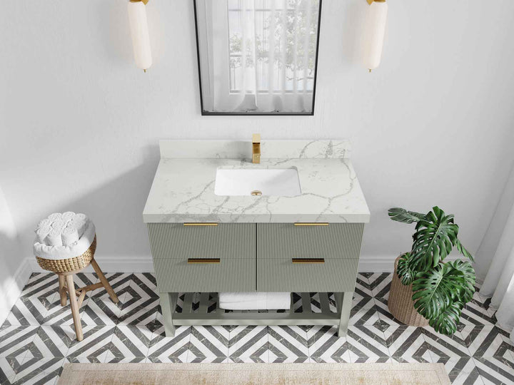 Catalina 42 in W x 22 in D Free Standing Reeded Single Sink Bathroom Vanity - photo 39